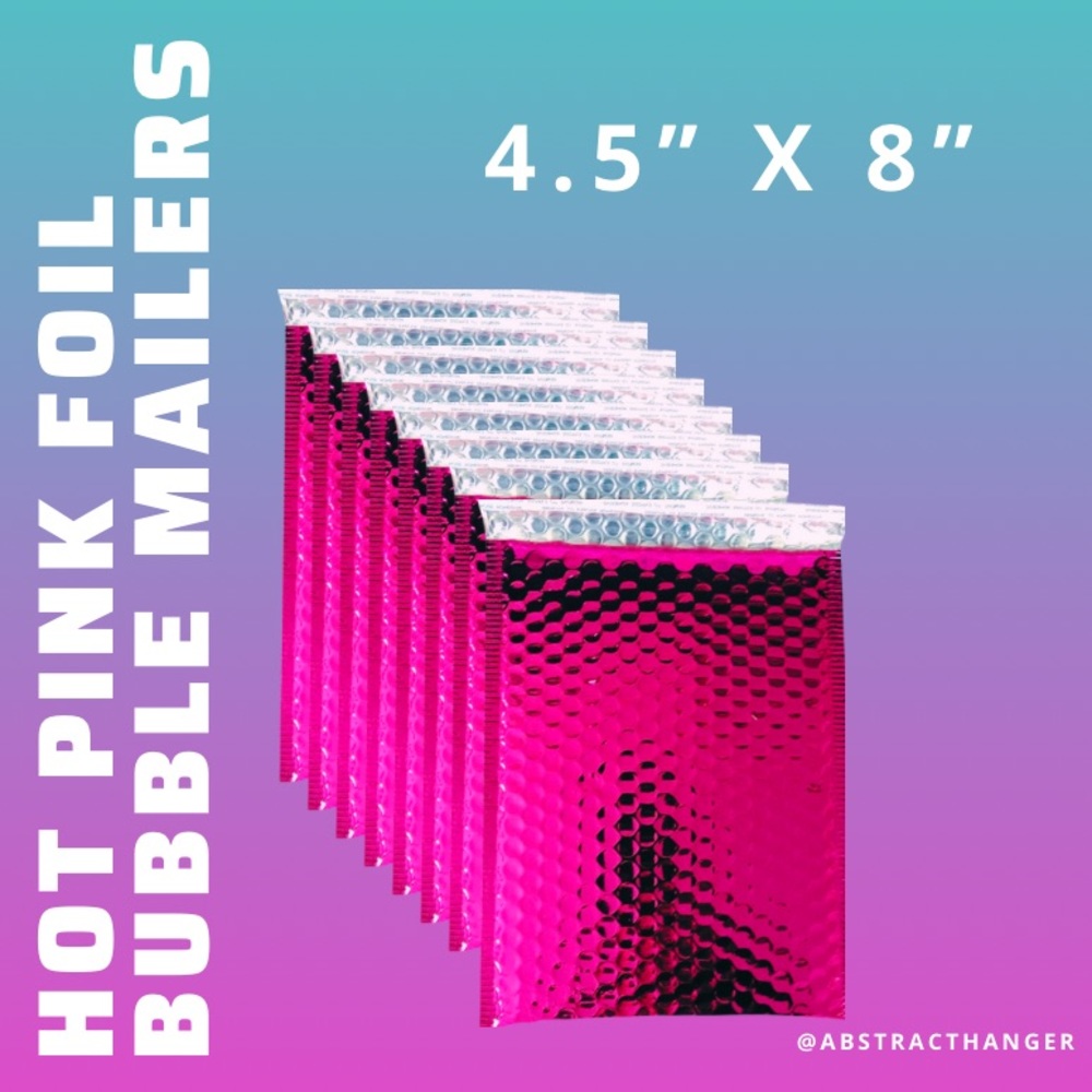 50 Hot Pink Metallic poly Bubble Mailers Envelopes